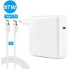 Chargeur MACBOOK 87W Type-C Blanc