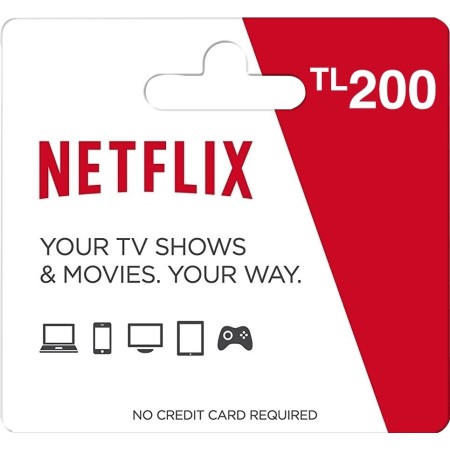 Netflix tunisie card 200TL
